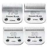 Audoc dog grooming blade 10 ceramic close-up for precise, cooler cuts.