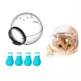 Augegel cat muzzle with adjustable strap aids safe grooming sessions.