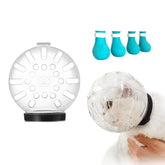 Augegel cat muzzle with breathable hood for comfortable grooming sessions.