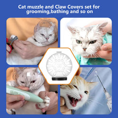 Augegel headgear for grooming offers safer baths and nail clipping.