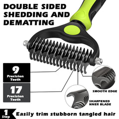 Augwind self-cleaning slicker brush closeup highlighting quick hair removal.