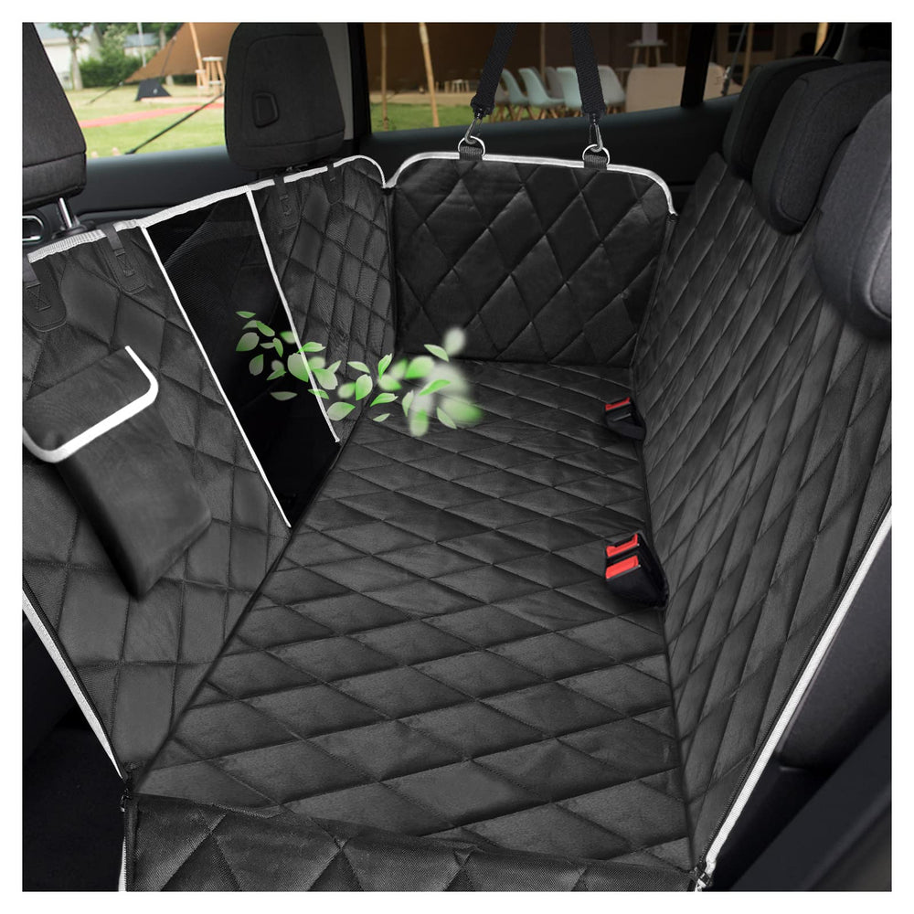 AULDEY dog car seat cover with waterproof mesh window for airflow and visibility