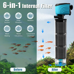 Aulofee filter bottom guard prevents small fish from entering intake.