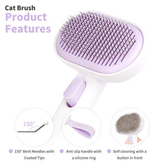 Aumuca purple fur-removal brush for cats and dogs eases shedding sessions.