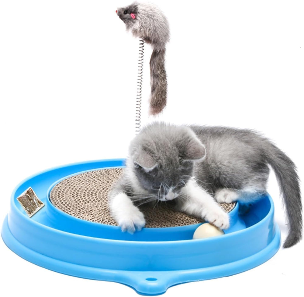 AUOON cat-scratcher-toy-ball-track-pad for interactive scratching and stimulating play.