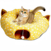 AUOON Cat Tunnel Bed donut area offers cozy naps and playful lounging.