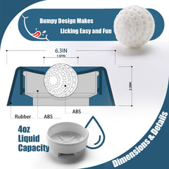Auraganize rolling ball bowl stays upright and spill-resistant during licking.