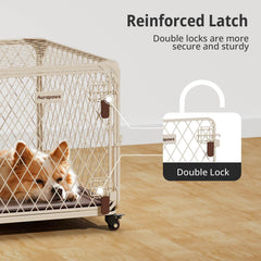 Aurapaws 30-inch crate with four wheels for easy mobility
