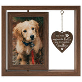 Aurlova dog memorial rotating frame front view displaying two memories.
