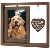 Aurlova rotating 4x6 pet memorial frame on a bedside table preserves memories