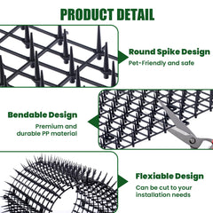 Durable PP mat provides a gentle, safe deterrent for cats and dogs.