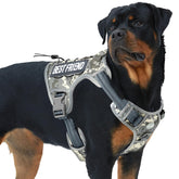 AUROTH tactical dog harness with easy adjustment for quick on/off and a snug, comfortable fit.