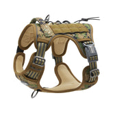 AUROTH woodland camouflage front-clip harness for controlled training.