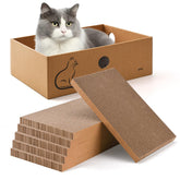 AUSCAT cat scratching box front view showing durable cardboard scratch surface.
