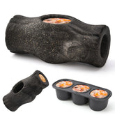 AUSCAT stump-shaped enrichment toy with center hole for frozen treats, ideal for large dogs.