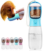 AVELORA dog water bottle with food container dual compartments for on-the-go hydration and meals.
