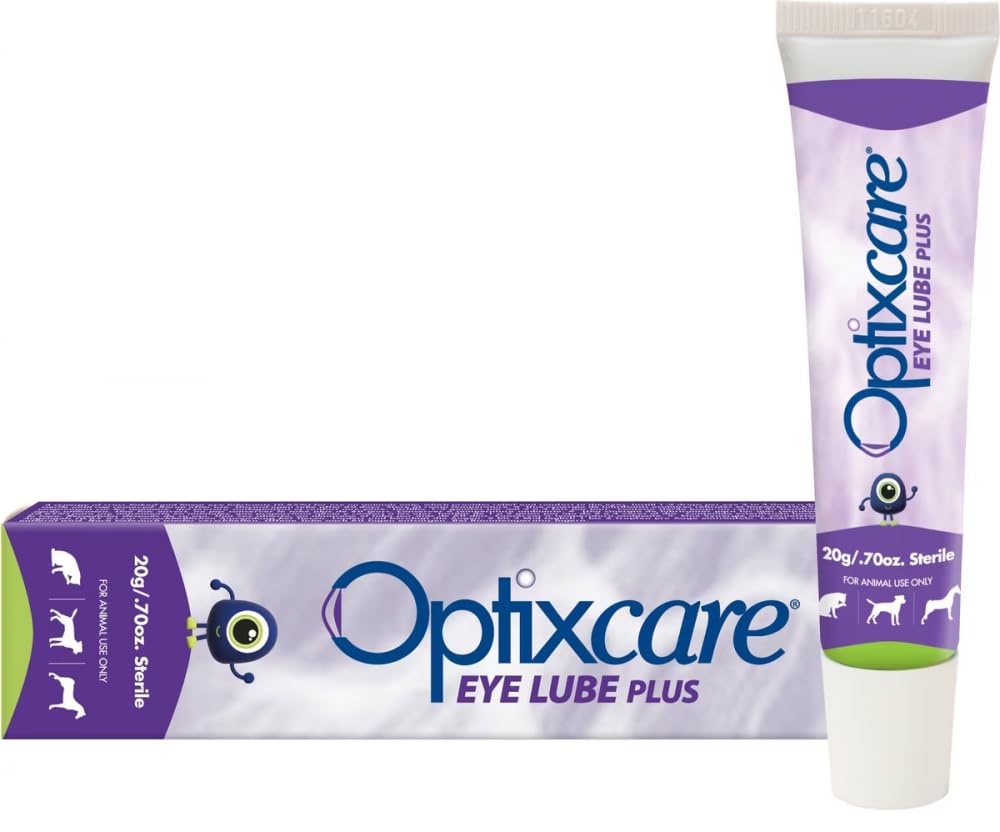 Aventix Optixcare Eye Lube Hyaluron packaging shows a convenient 20 g tube for portable lubrication.