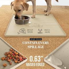 Averyday non-slip mat stays flat and in place during feeding.