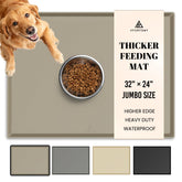 Averyday waterproof dog food mat keeps spills off floors during meals.