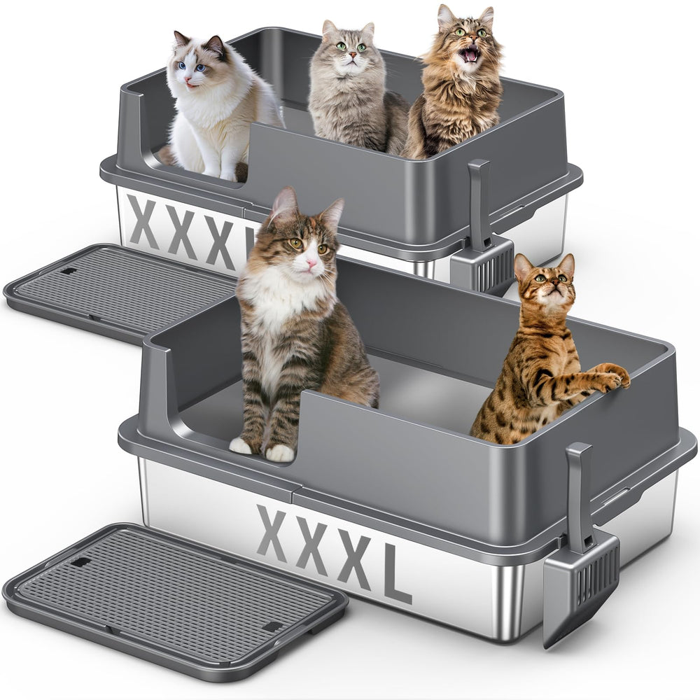 Avgooscalb two-pack XXXL litter box entrance for easy access and large interior