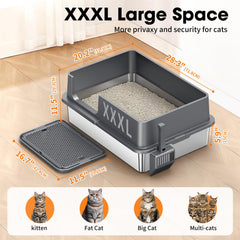 Avgooscalb litter box with footboard supporting gentle entry for seniors
