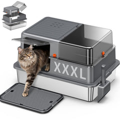 Avgooscalb XXXL litter box with lid closed for privacy and odor control.