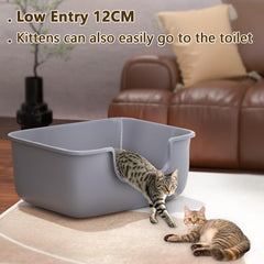 AVIUIA high-sides litter box minimizes litter splash and mess.