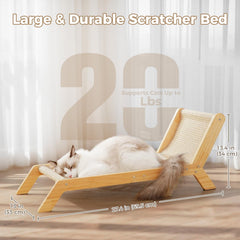 Avont Cat Scratcher Bed β solid wood frame visible, sturdy and stylish.