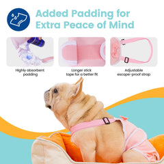 Avont Frenchie dog diapers blue pack, waterproof outer layer protects carpets and furniture.