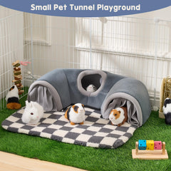 Avont soft plush fabric cushions pets while maintaining tunnel shape.
