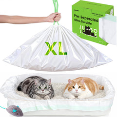 AWoHH cat litter box liner in dispenser box enables quick one-handed use