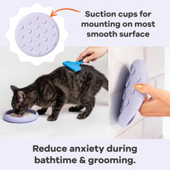 Awoo Lick Dish periwinkle non-slip suction cups keep mat steady
