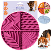 Awoo Paradise lick mat with suction on floor for extended mealtime