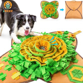 AWOOF Snuffle Mat with big orange flower encouraging foraging play
