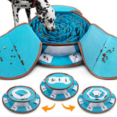 AWOOF Pet Snuffle Mat blue close-up showing soft felt texture foraging