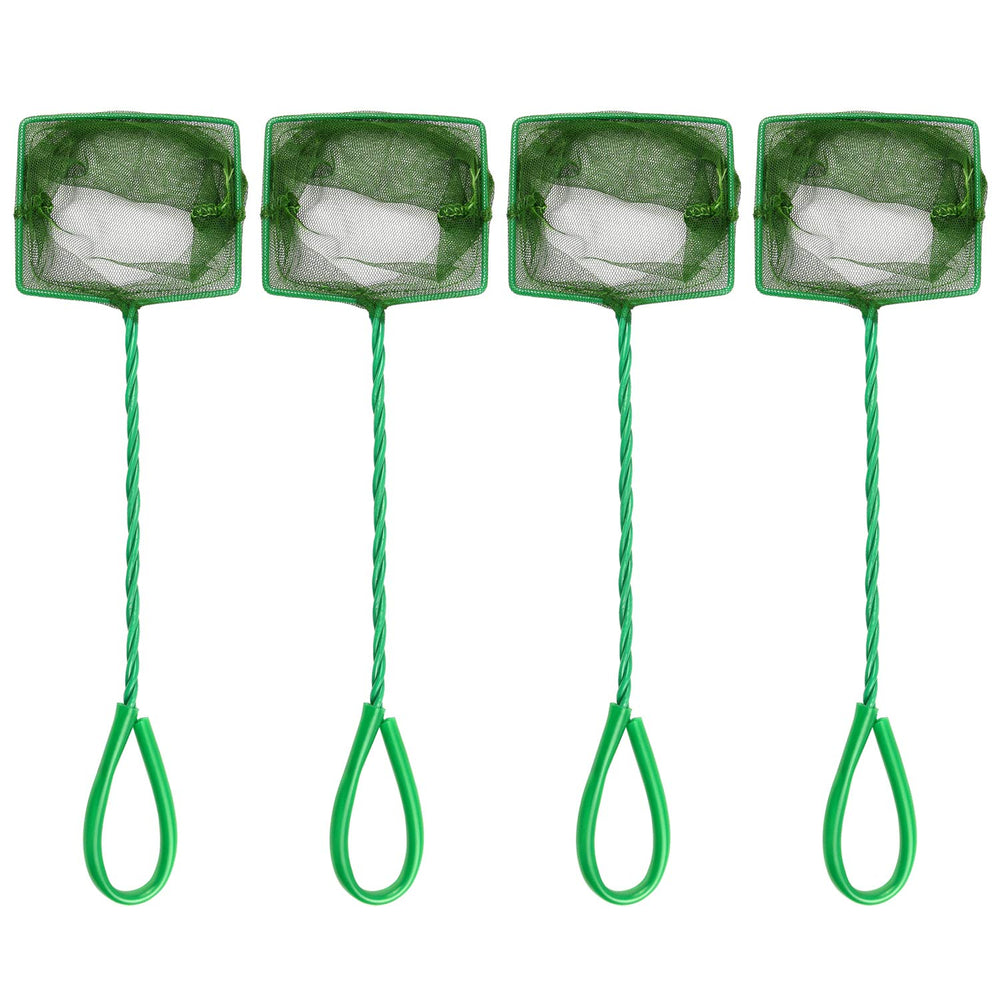 Awpeye four-pcs aquarium nets with 4-inch mesh for gentle fish catching.