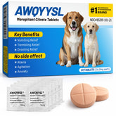 AWQYYSL tablets travel pack offers on-the-go relief from motion sickness for dogs.