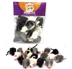 AXEL PETS 20 furry mice with catnip and rattle for engaging indoor play.