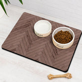 Ayiashiab dog food mat absorbent keeps feeding area dry.