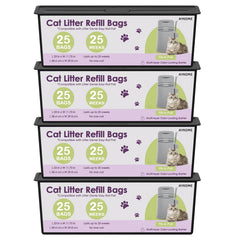 AYKEME 100-cat litter refill roll bags fit Genie Easy Roll Pail for neat disposal.