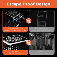 AZV Jumping Spider Enclosure magnetic door close-up highlighting secure access.