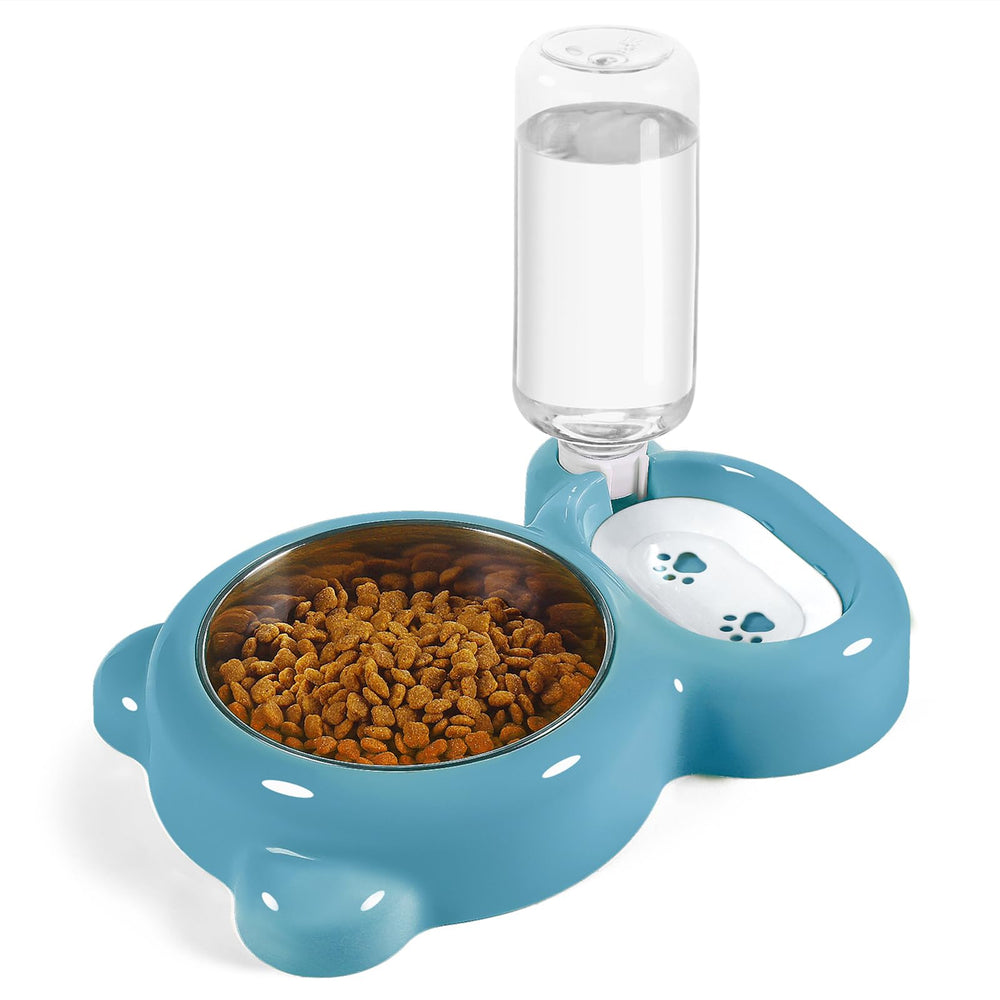 Azwraith water dispenser bowl set shows automatic refilling for pets.
