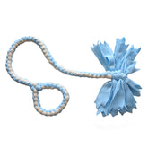 Baba&Nana braided fleece tug toy with blue ball for interactive play