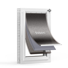 Baboni 3-Flaps pet door with a durable frame for long-lasting use in interior and exterior doors.