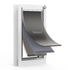 Baboni 3-flaps pet door frame provides sturdy access for pets.