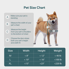 Three vinyl flaps with magnetic closures reduce drafts during pet passage.