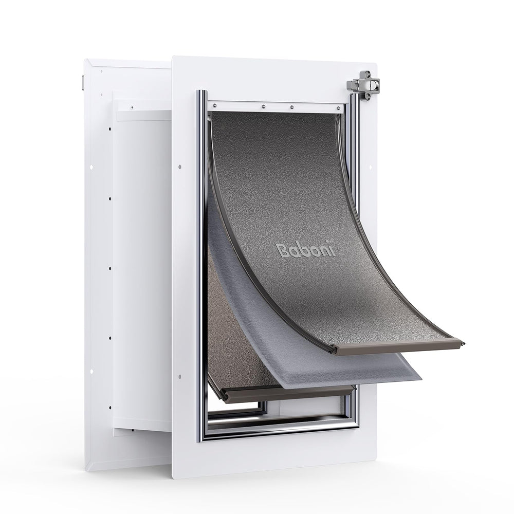 Baboni 3-flap wall pet door with steel frame for secure indoor/outdoor access