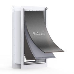 Baboni pet door wall 3-flap steel frame illustrates secure access for pets.