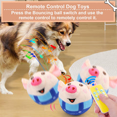 BABORUI Blue Pig toy in recording mode for personalized dog sounds.