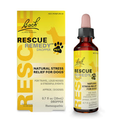 Bach Rescue Remedy Pet Dropper bottle pour provides calm support during grooming.